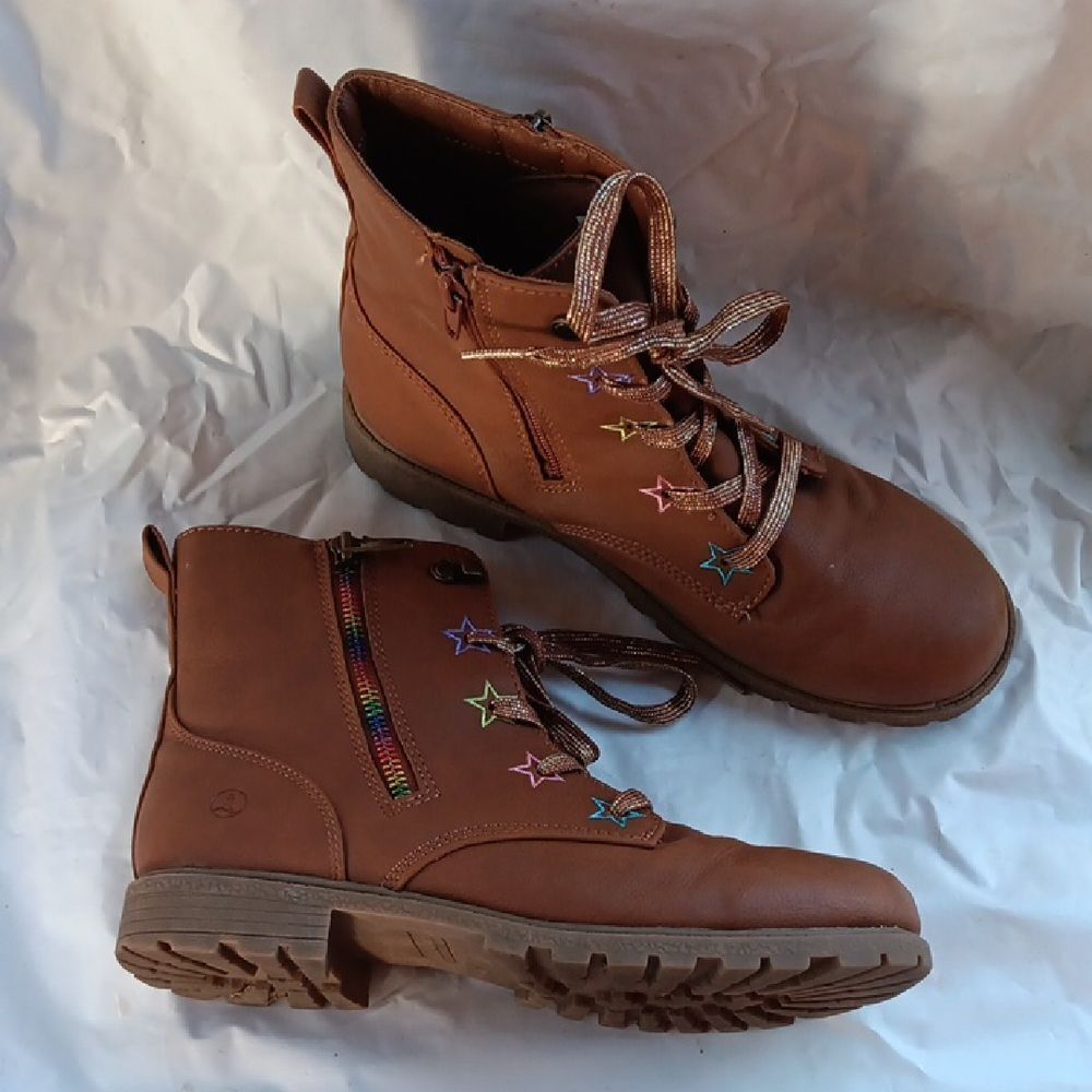 Land's End Brown Star-Embellished Women's Boots Youth 6-Womens 8